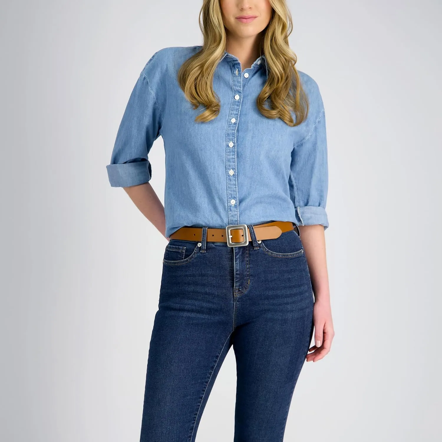 Levi's Women's Two-in-one Reversible Square Statement Buckle Casual Belt