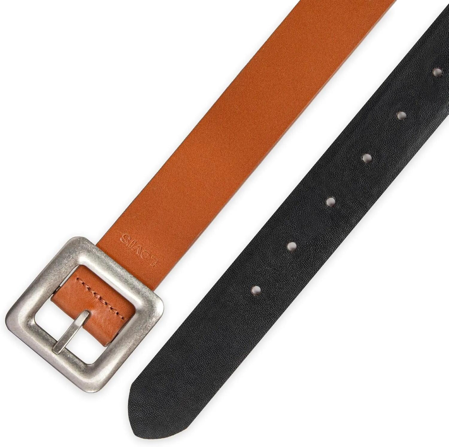 Levi's Women's Two-in-one Reversible Square Statement Buckle Casual Belt