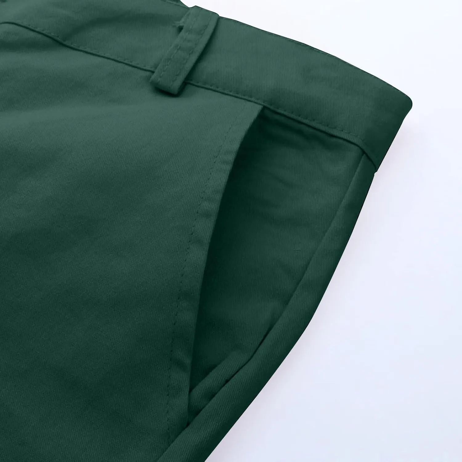 Men Chinos Joggers Pants Straight Fit Canvas Work Pant Elastic Waist Drawstring Flex Tapered Pant with Multi Pockets