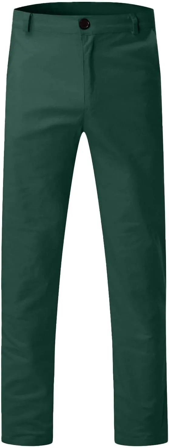 Men Chinos Joggers Pants Straight Fit Canvas Work Pant Elastic Waist Drawstring Flex Tapered Pant with Multi Pockets