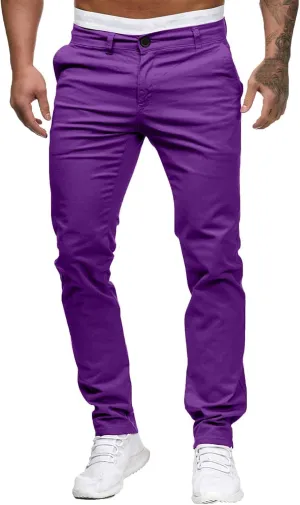 Men Joggers Pants Twill Straight Fit Canvas Work Pant Elastic Waist Drawstring Flex Tapered Pant with Multi Pockets