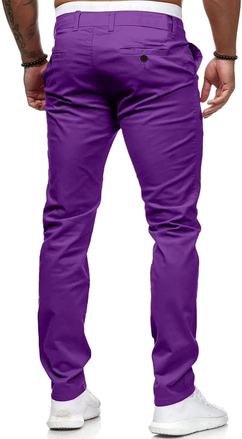 Men Joggers Pants Twill Straight Fit Canvas Work Pant Elastic Waist Drawstring Flex Tapered Pant with Multi Pockets