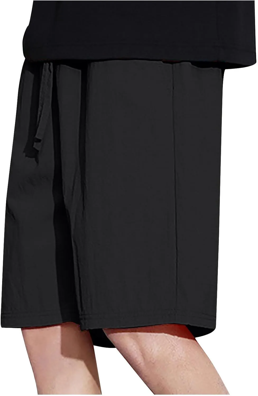 Men's Loose Plus Size Board Shorts Summer Casual Drawstring Elastic Waist Wide Leg Short Pants Swim Trunks