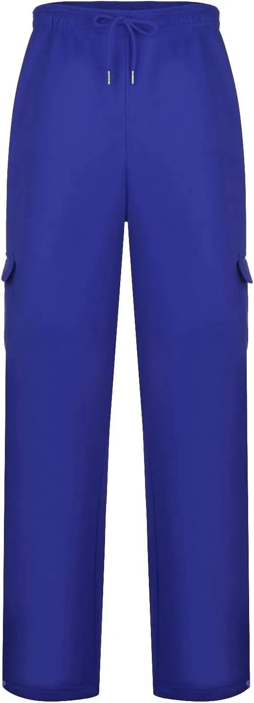 Mens Sweatpants with Pockets Big and Tall Heavyweight Cargo Fleece Sweatpants Stretch Elastic Waist Jogger Baggy Sports