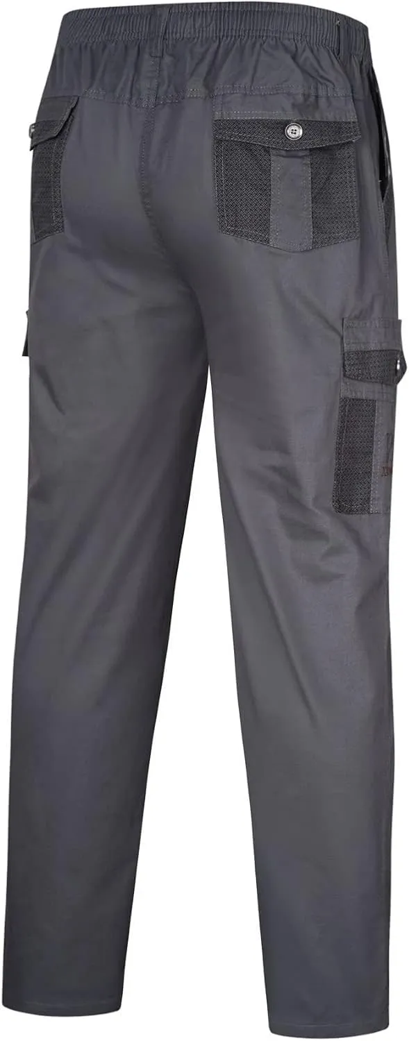 Mens Sweatpants with Pockets Big and Tall Pants Casual Color Solid Men's Trousers Leggings Multi-Pocket Pants Tooling