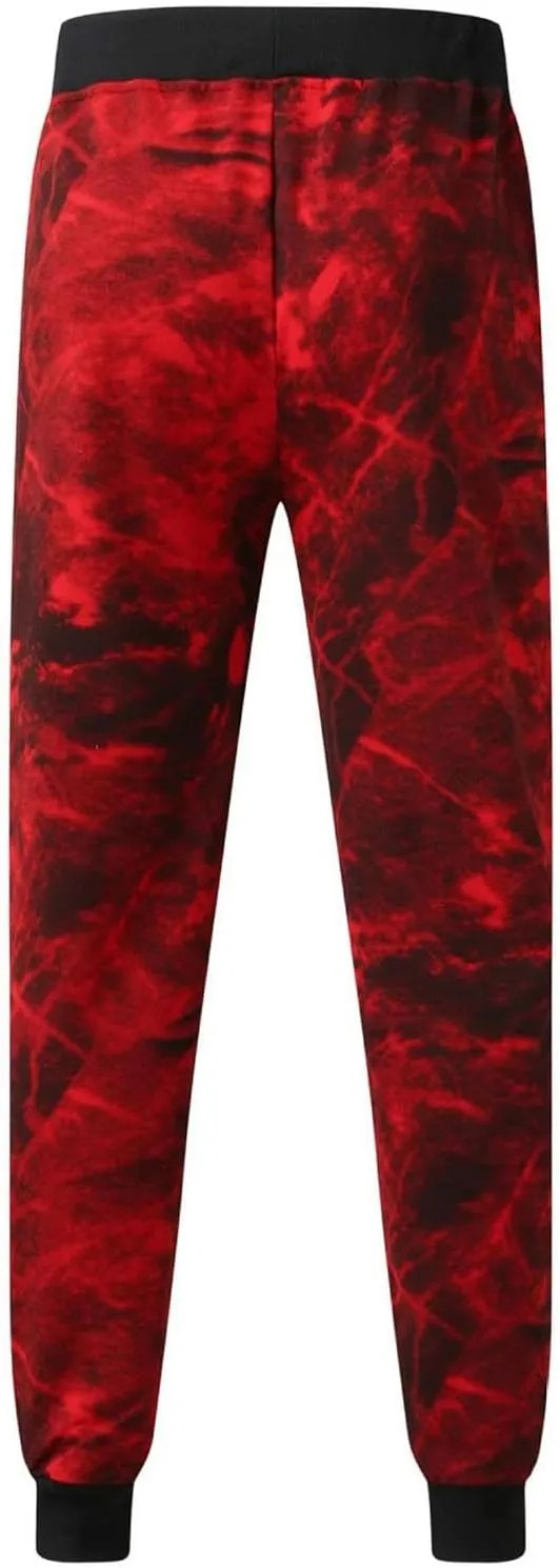 Men's Tie-Dye Sweatpants Drawstring Elastic Waist Casual Tapered Trousers Fashion Streetwear Joggers with Pockets
