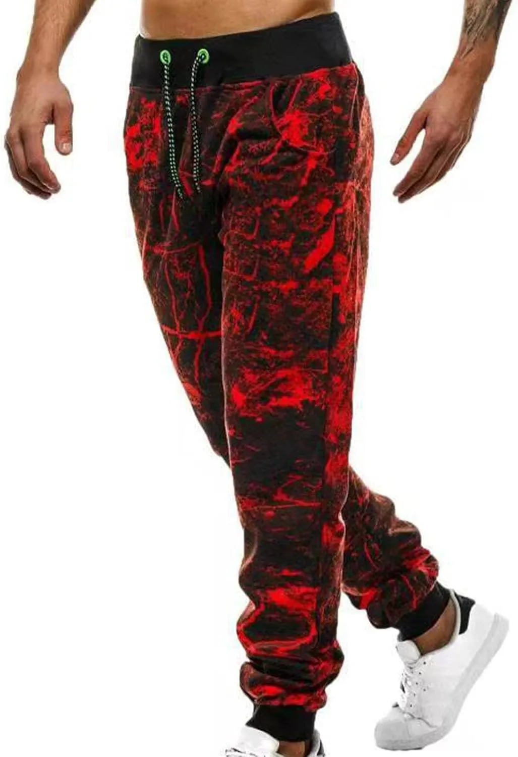 Men's Tie-Dye Sweatpants Drawstring Elastic Waist Casual Tapered Trousers Fashion Streetwear Joggers with Pockets