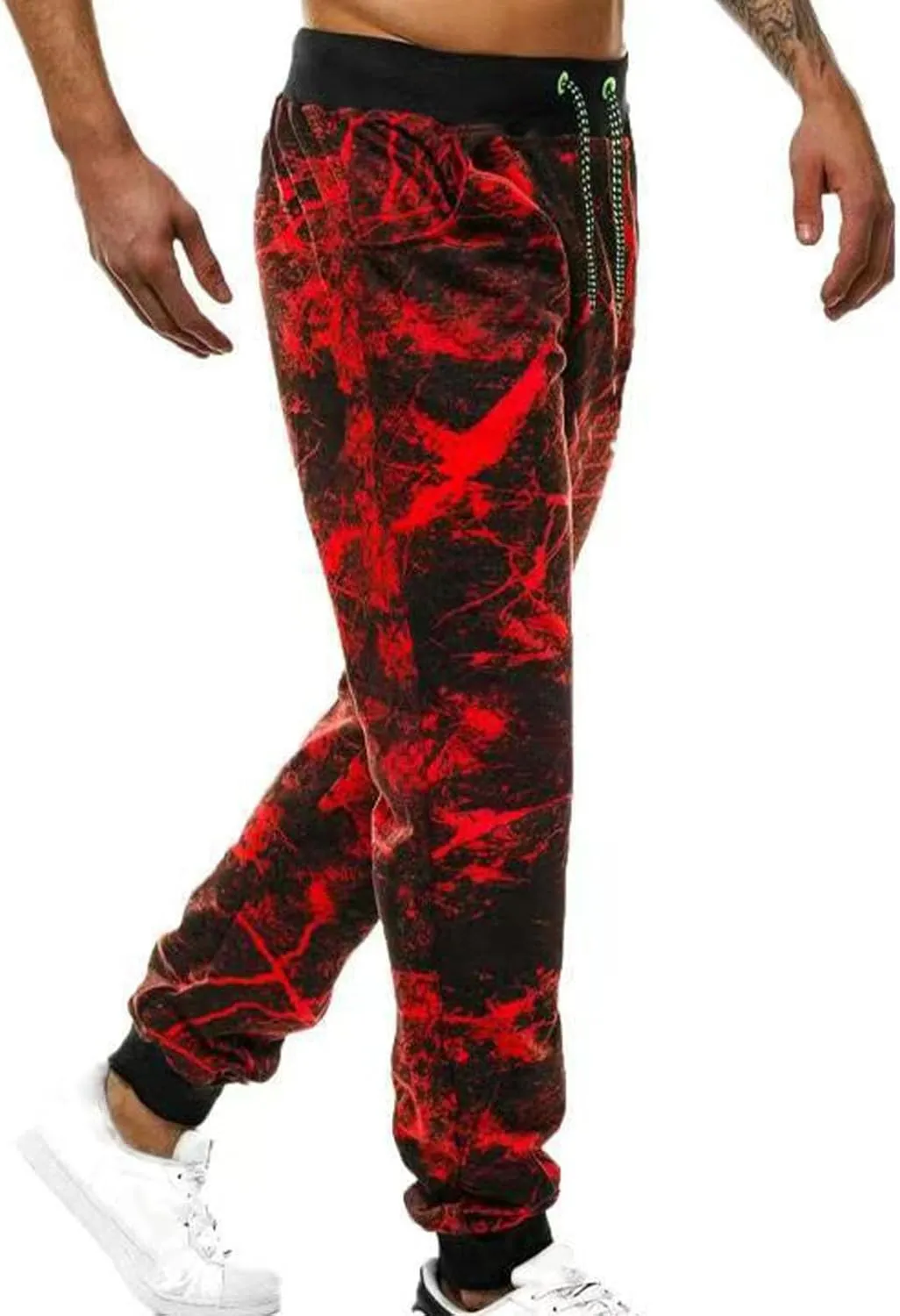 Men's Tie-Dye Sweatpants Drawstring Elastic Waist Casual Tapered Trousers Fashion Streetwear Joggers with Pockets