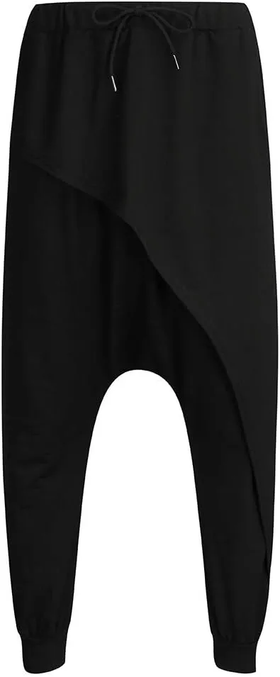 Mens Womens Harem Pants Hippie Boho Drop Crotch Beach Yoga Palazzo Pants Casual Elastic Waist Jogggers Sweaterpants