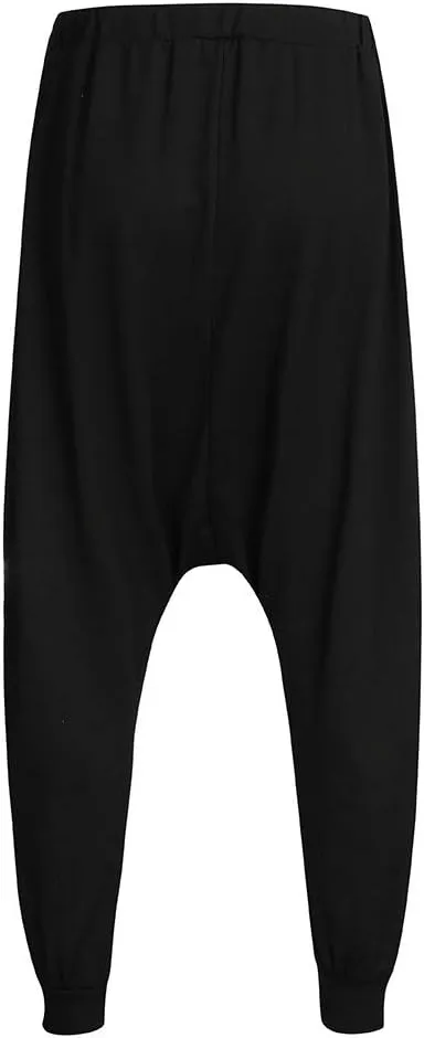 Mens Womens Harem Pants Hippie Boho Drop Crotch Beach Yoga Palazzo Pants Casual Elastic Waist Jogggers Sweaterpants
