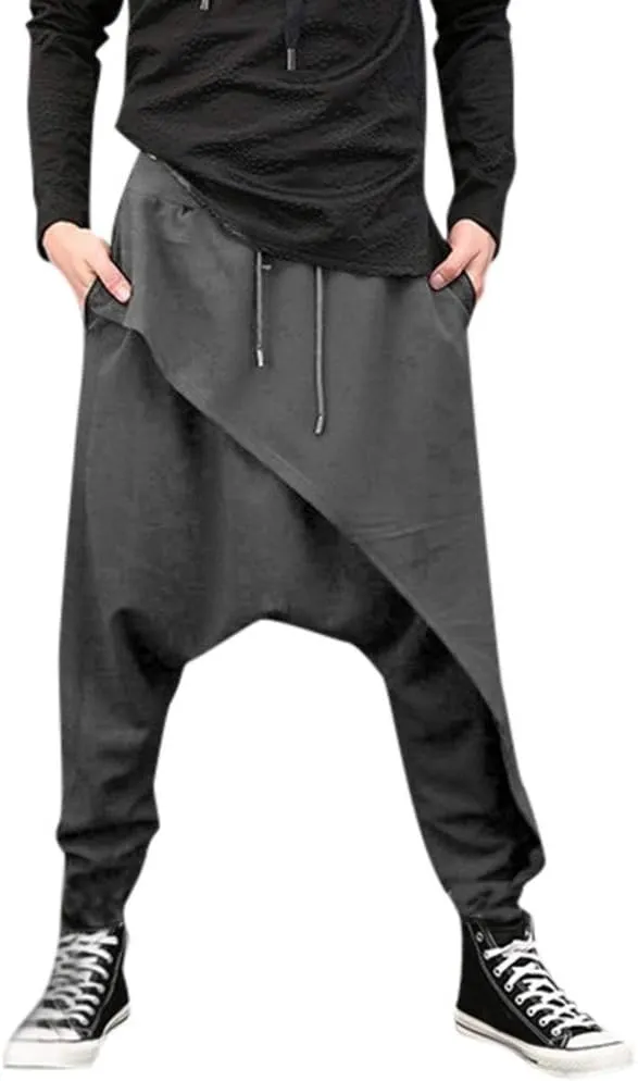 Mens Womens Harem Pants Hippie Boho Drop Crotch Beach Yoga Palazzo Pants Casual Elastic Waist Jogggers Sweaterpants