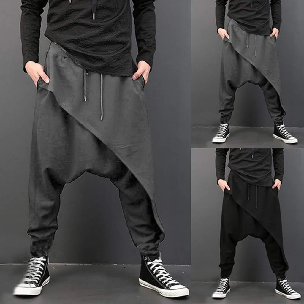 Mens Womens Harem Pants Hippie Boho Drop Crotch Beach Yoga Palazzo Pants Casual Elastic Waist Jogggers Sweaterpants