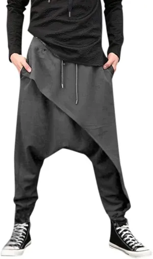Mens Womens Harem Pants Hippie Boho Drop Crotch Beach Yoga Palazzo Pants Casual Elastic Waist Jogggers Sweaterpants