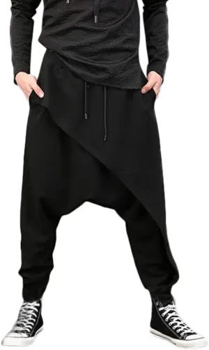 Mens Womens Harem Pants Hippie Boho Drop Crotch Beach Yoga Palazzo Pants Casual Elastic Waist Jogggers Sweaterpants