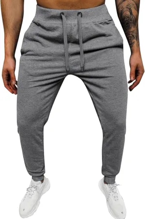 Mens Workout Cargo Sweatpants Color Zipper Pocket Trouser Fashion Mens Tapered Joggers Men's Flap Pocket Drawstring