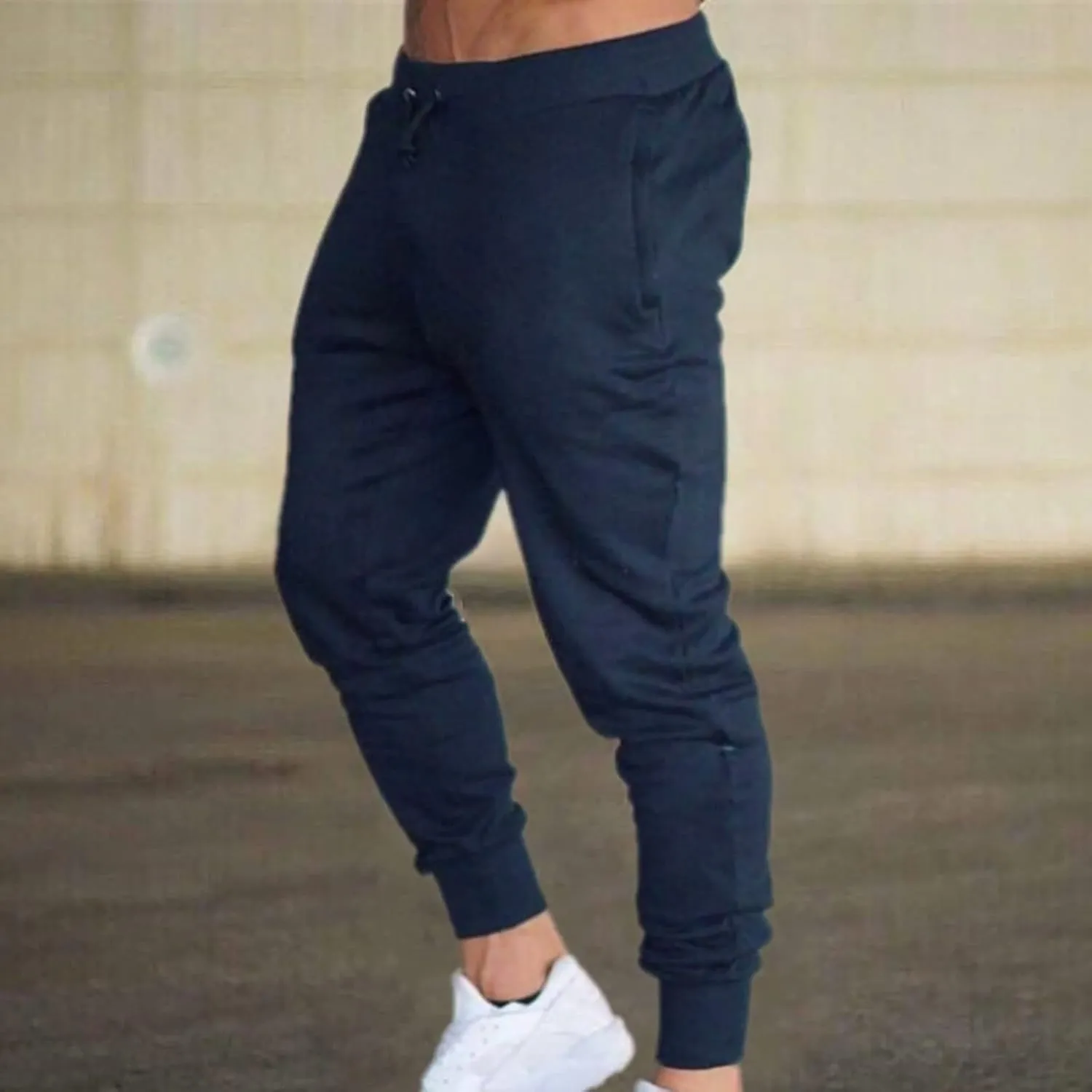 Mens Workout Cargo Sweatpants Stretch Elastic Waist Jogger Sports Pants Drawstring Sports Trousers Joggers for Men