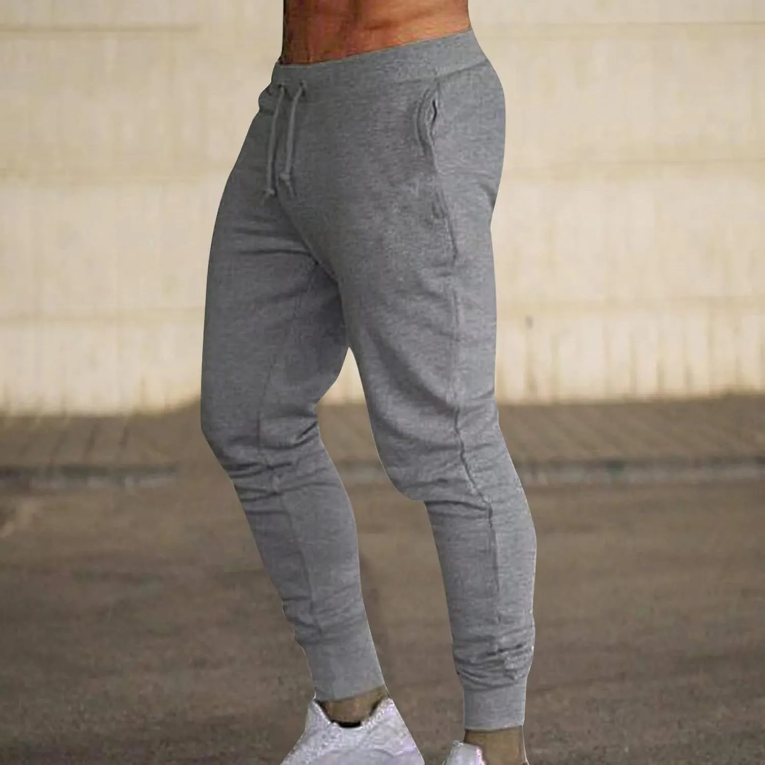 Mens Workout Cargo Sweatpants Stretch Elastic Waist Jogger Sports Pants Drawstring Sports Trousers Joggers for Men