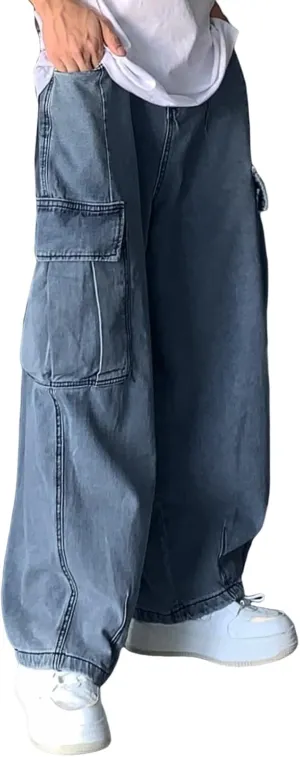 Mens Y2k Jeans Star High Waisted Hip Hop Y2K Streetwear Jeans Loose Baggy Embroidery Aesthetic Harajuku Denim Pants Trousers