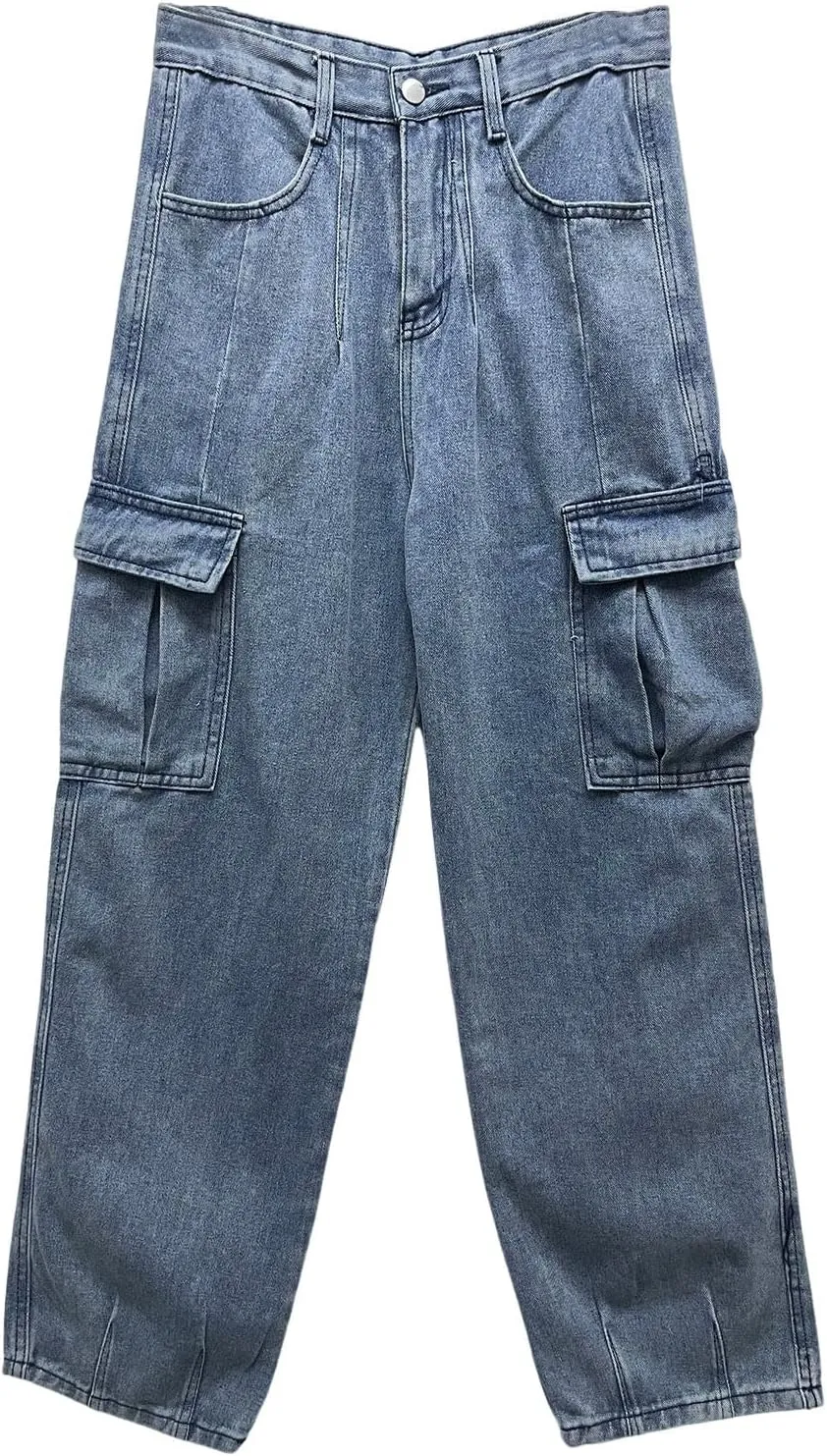 Mens Y2k Jeans Star High Waisted Hip Hop Y2K Streetwear Jeans Loose Baggy Embroidery Aesthetic Harajuku Denim Pants Trousers