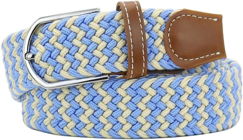Mixed Color Woven Stretch Braided Belts for Men and Women Fashion Elastic Belts