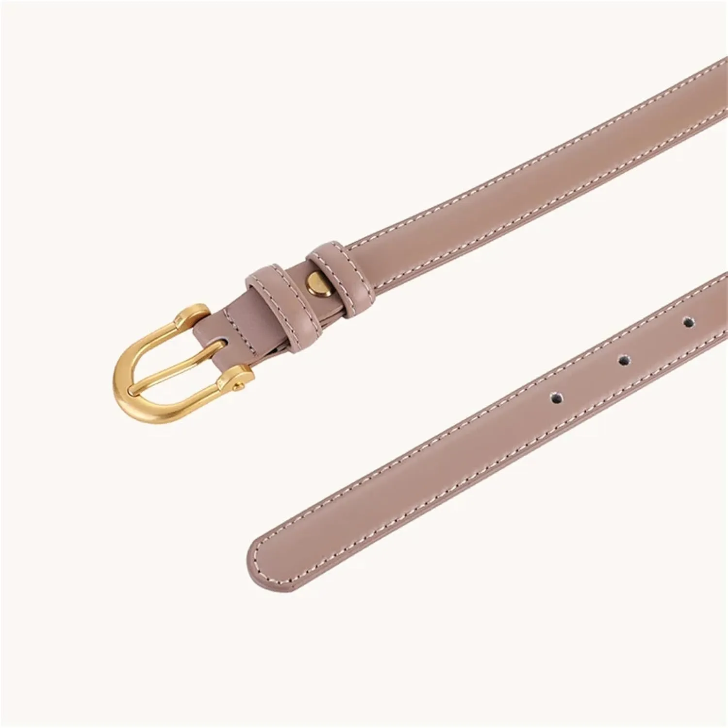 Mnjyihy Women's Fashion Leather Belt Gold Buckle Decorative Jeans Suit Dress Belt