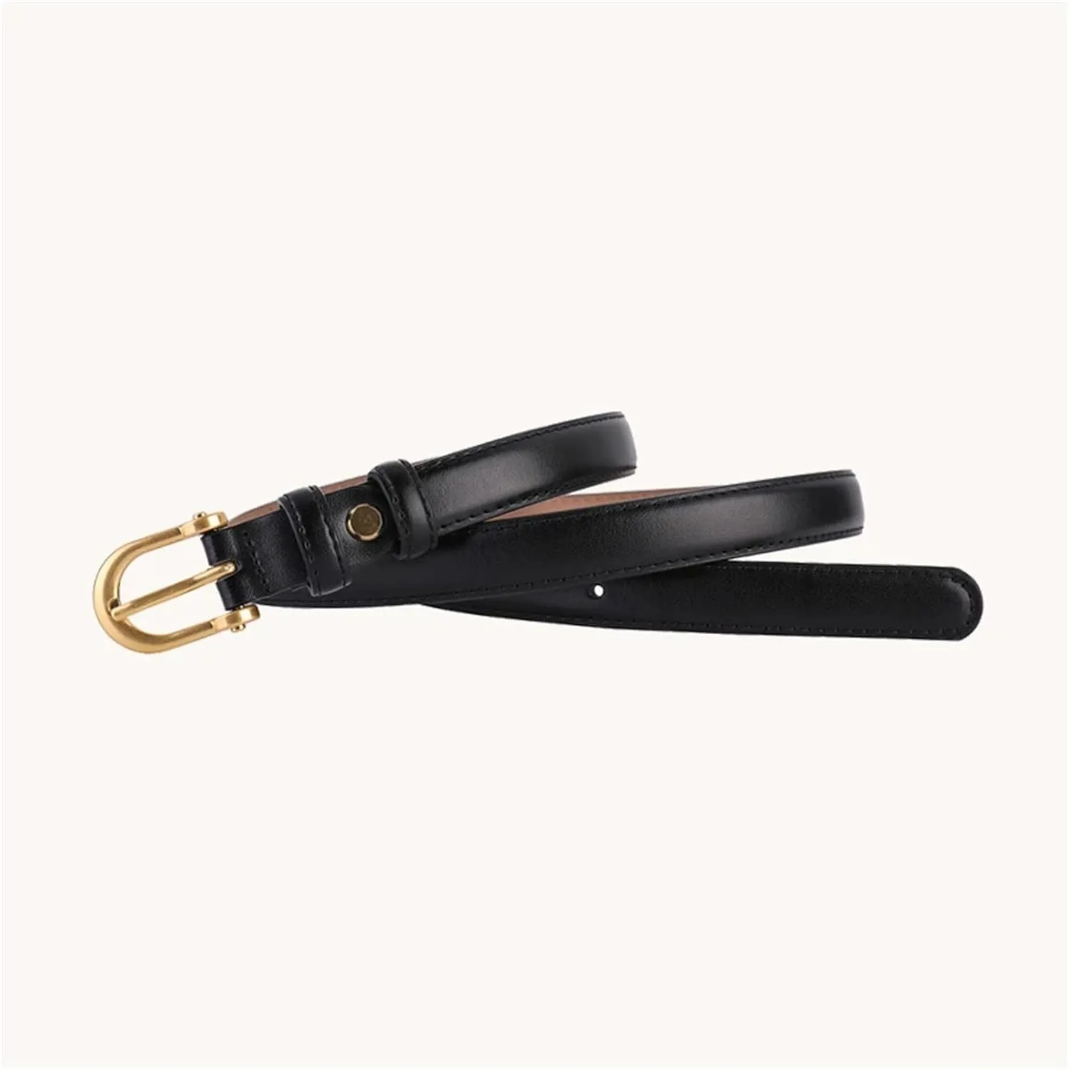 Mnjyihy Women's Fashion Leather Belt Gold Buckle Decorative Jeans Suit Dress Belt