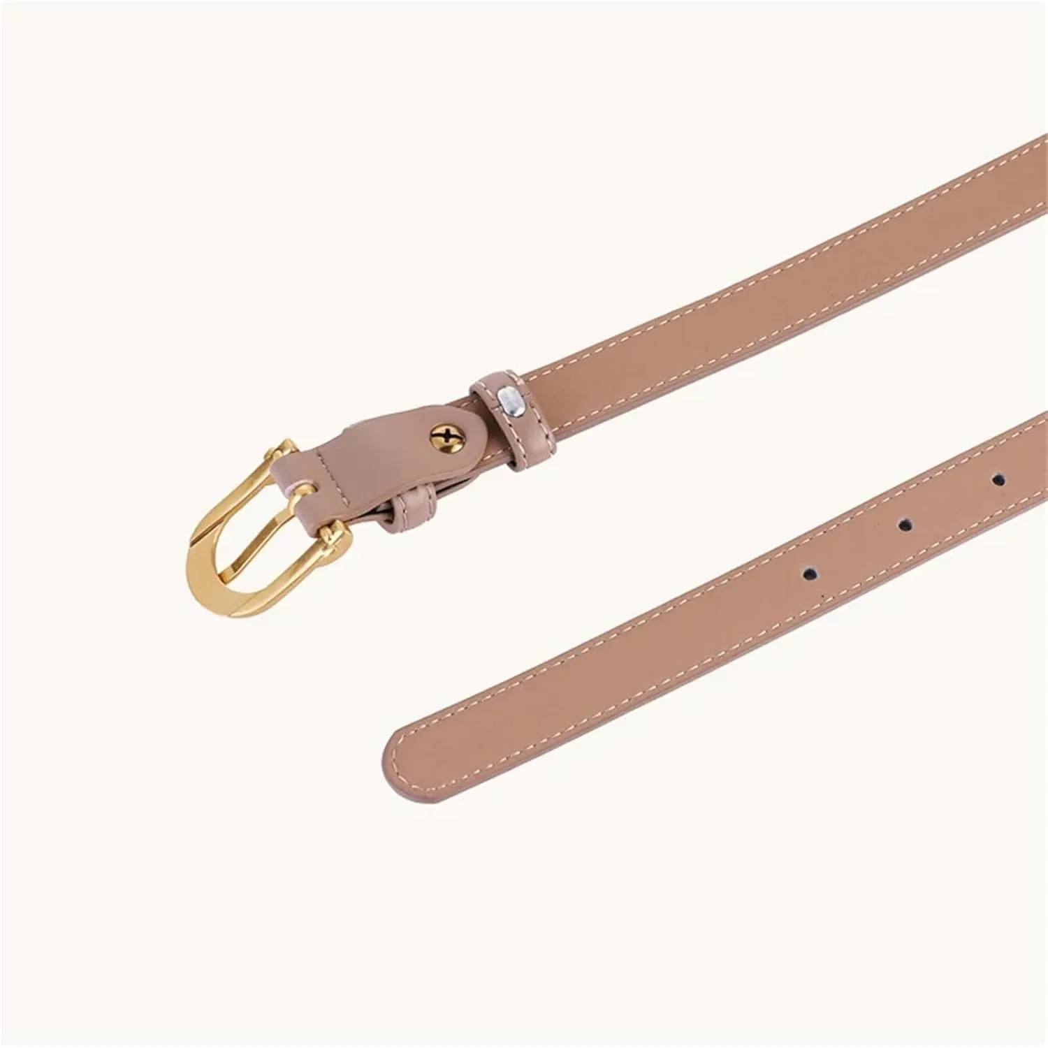 Mnjyihy Women's Fashion Leather Belt Gold Buckle Decorative Jeans Suit Dress Belt