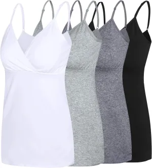 Nursing Tops Tank Shirt Cami Sleep Bra for Maternity and Breastfeeding