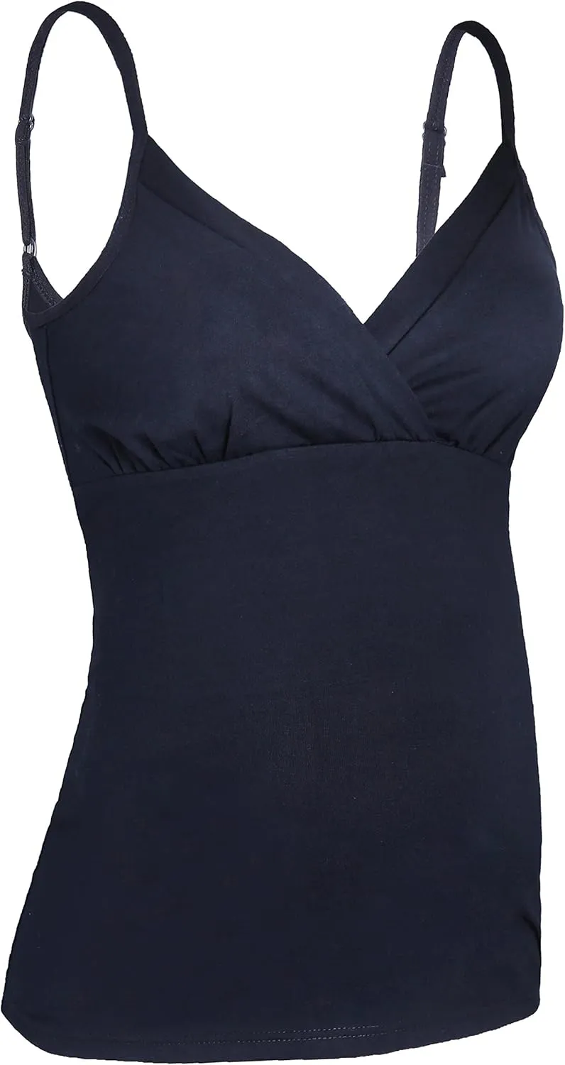 Nursing Tops Tank Shirt Cami Sleep Bra for Maternity and Breastfeeding