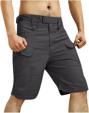RTRDE Men's Casual Outdoor Shorts Elastic Waist Lightweight Water Resistant Quick Dry Fishing Hiking Shorts, S-5XL