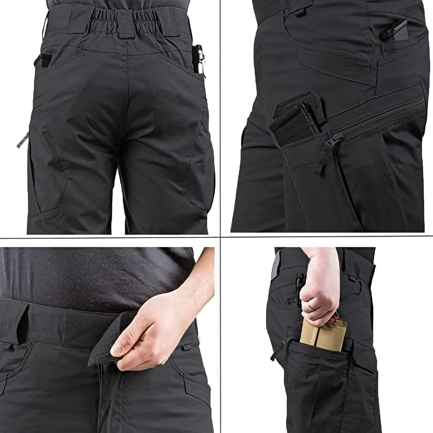 RTRDE Men's Casual Outdoor Shorts Elastic Waist Lightweight Water Resistant Quick Dry Fishing Hiking Shorts, S-5XL
