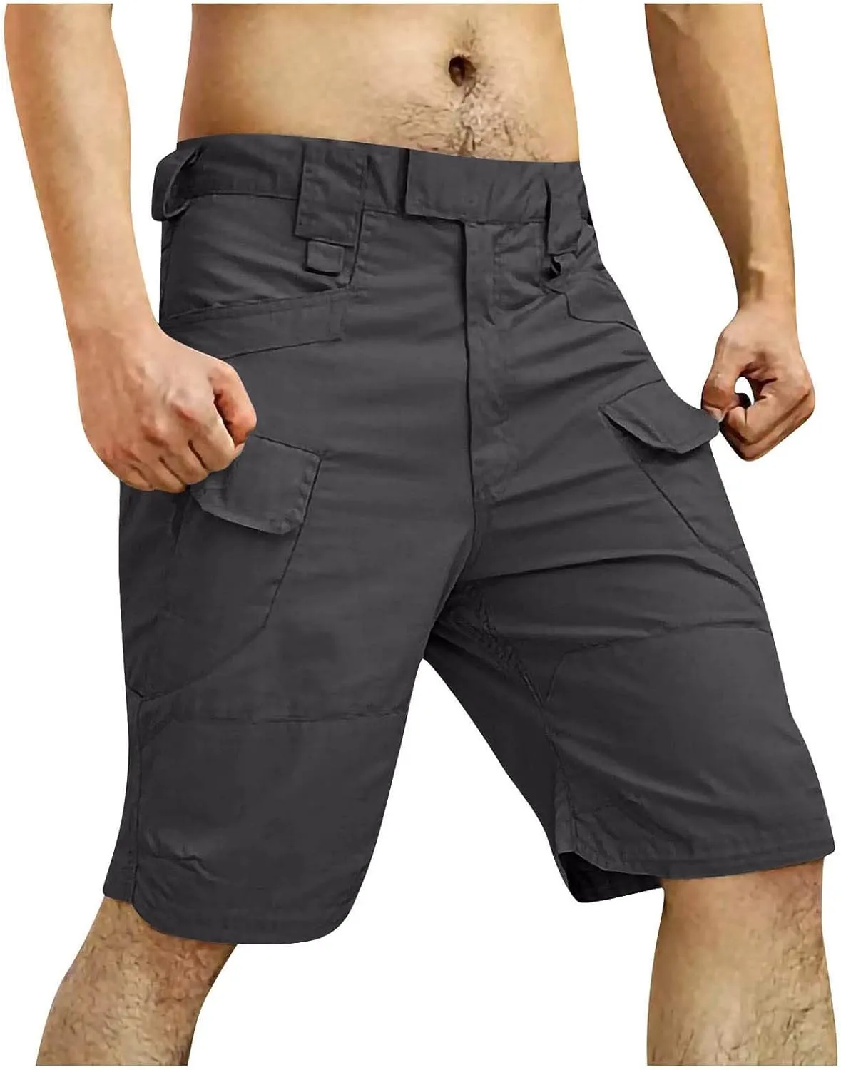 RTRDE Men's Casual Outdoor Shorts Elastic Waist Lightweight Water Resistant Quick Dry Fishing Hiking Shorts, S-5XL