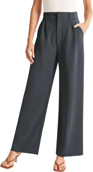 Sarin Mathews High Waisted Wide Leg Pants for Women Business Casual Dress Pant Palazzo Long Work Trousers with Pockets