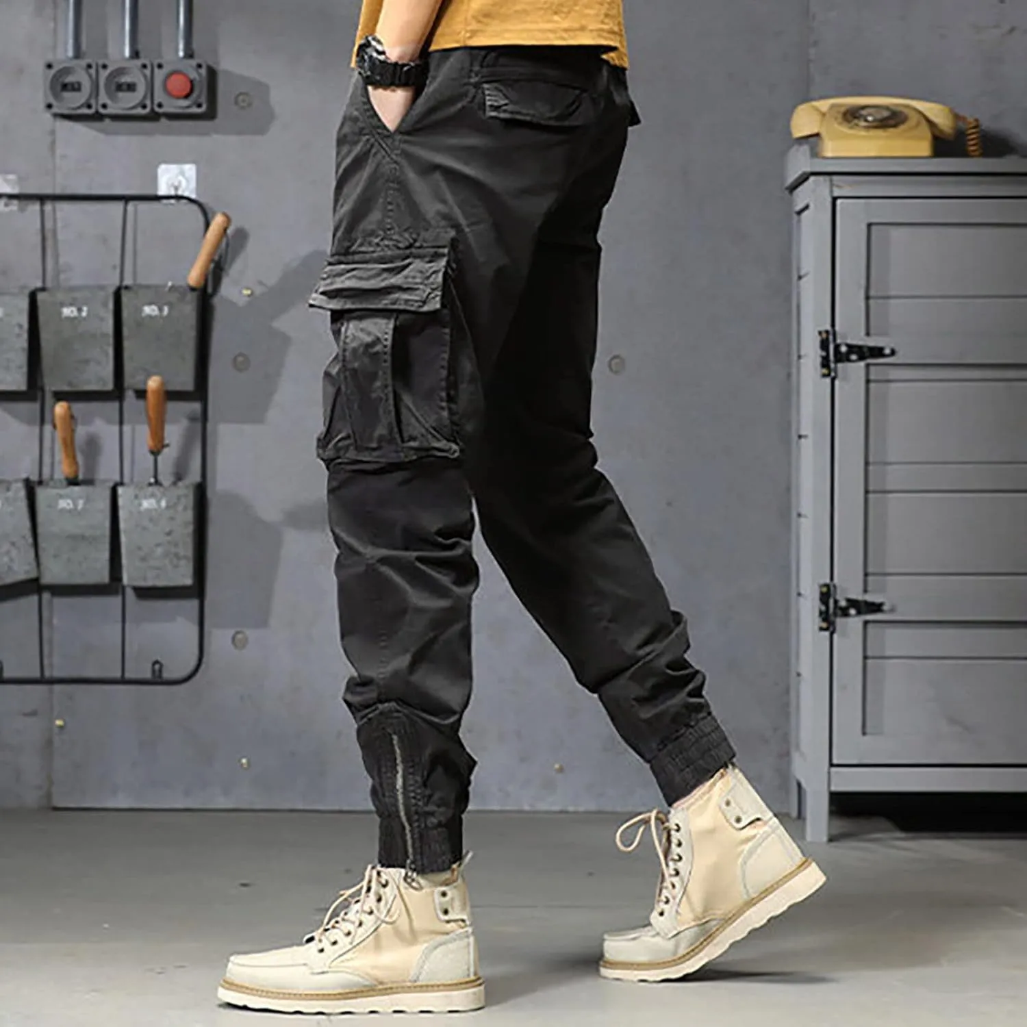 sdbrld Cargo Pants For Men Mens Ripstop Tactical Pants Trendy Lightweight Outdoor Hiking Water Resistant Pants with Pockets