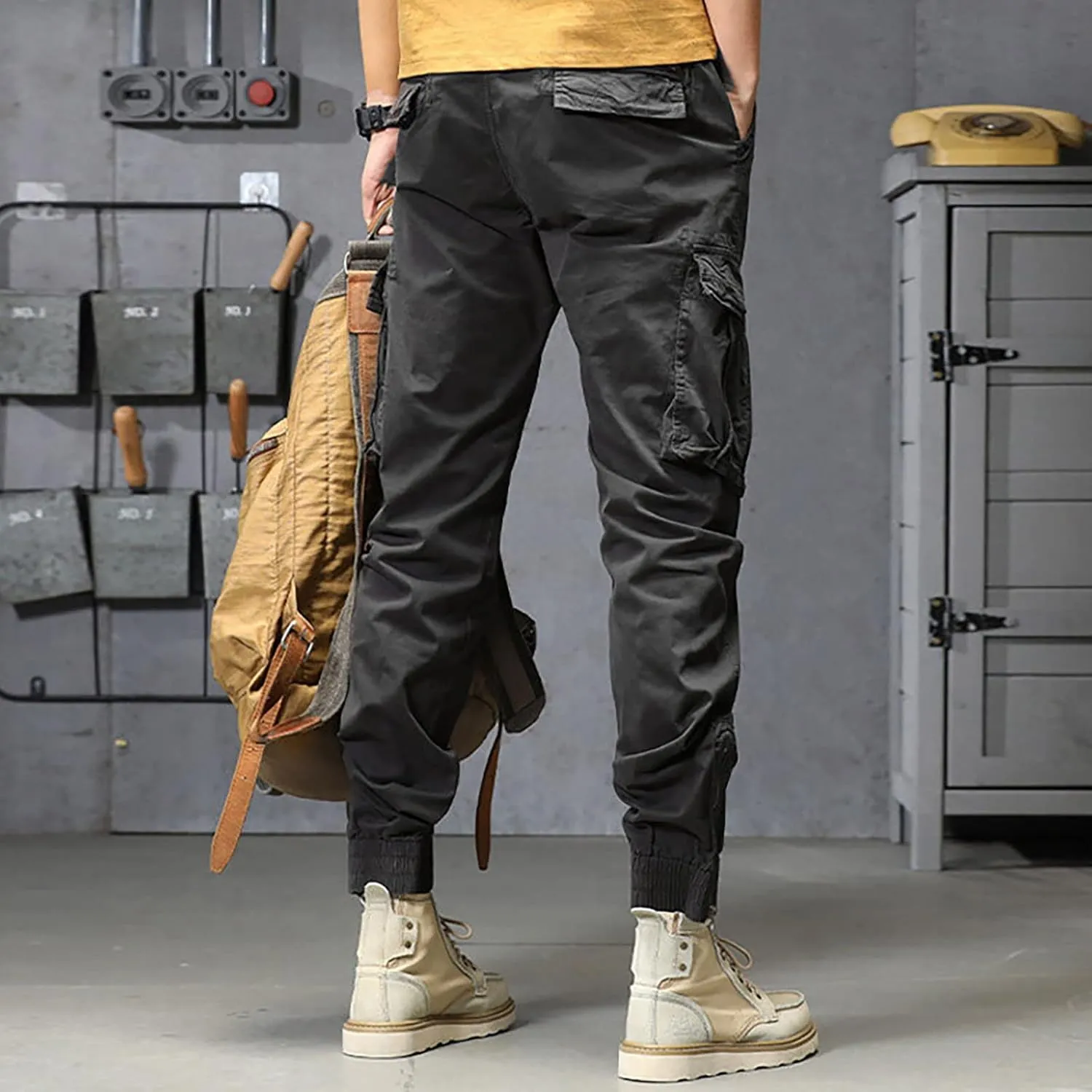 sdbrld Cargo Pants For Men Mens Ripstop Tactical Pants Trendy Lightweight Outdoor Hiking Water Resistant Pants with Pockets