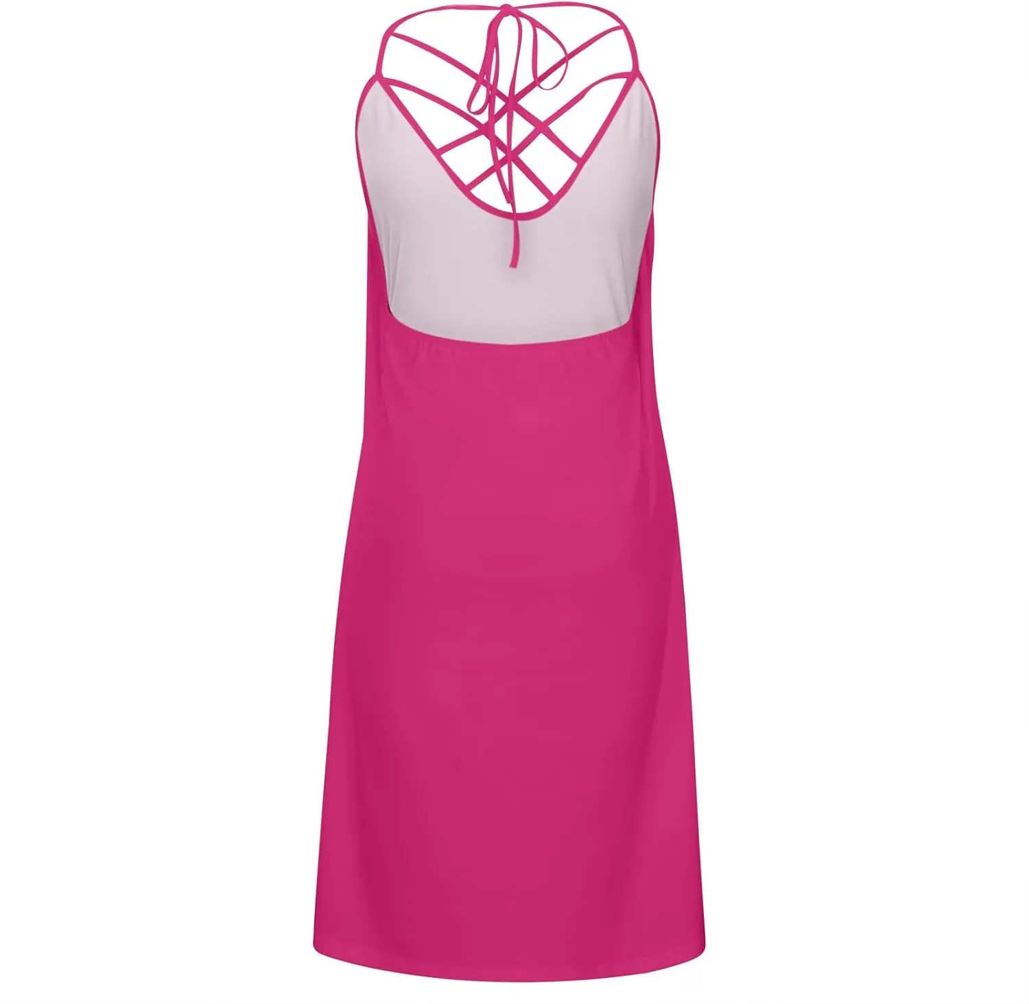 Short Dresses for Women Plus Size Loose Halter Neck Y2K Corset Mini Dress Beach Cover Ups Graduation Outfit for Women