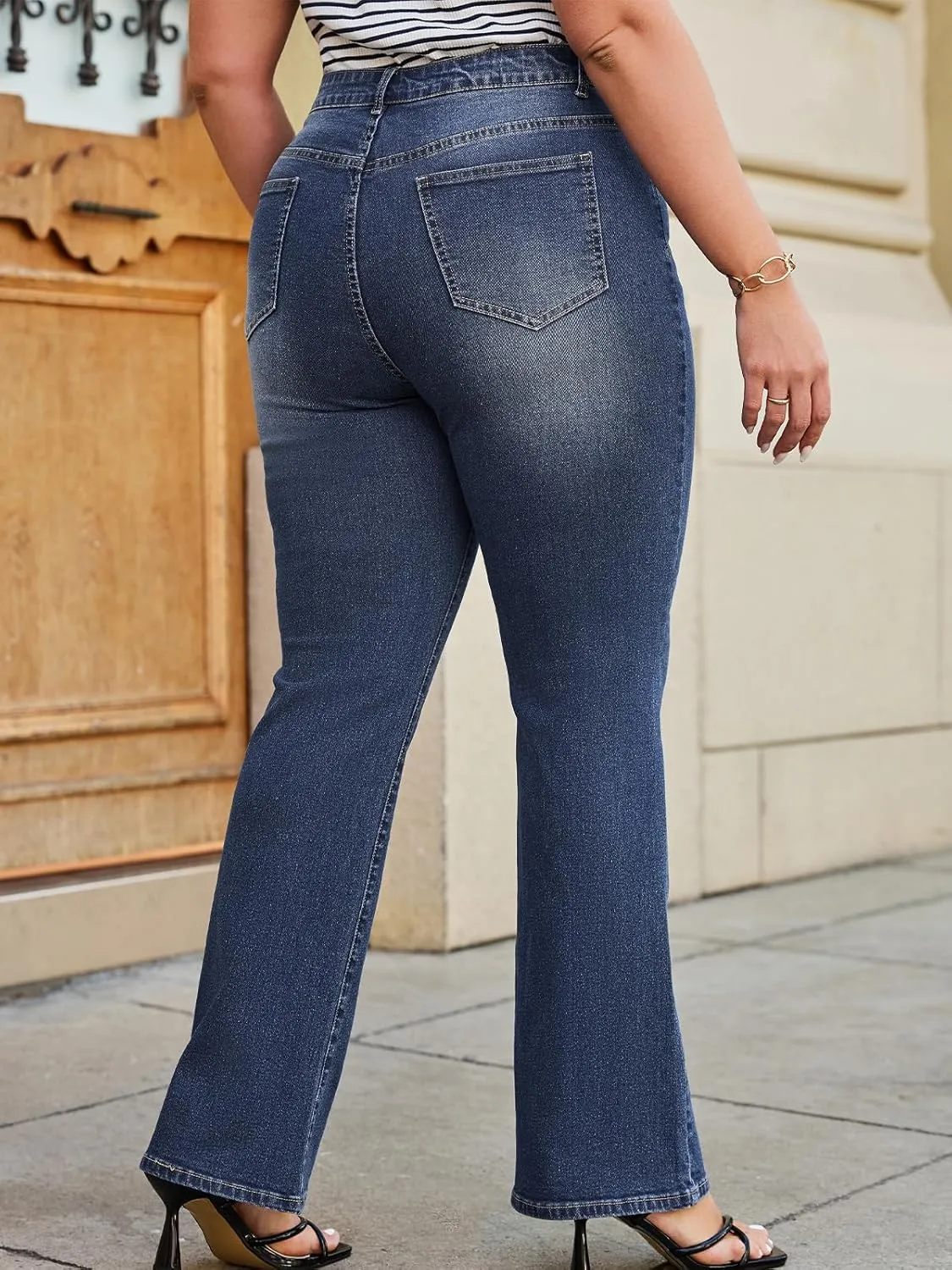 Stretchy Bootcut Jeans for Women Plus Size Womens Jeans High Waisted Boot Cut Jeans for Woman High Rise