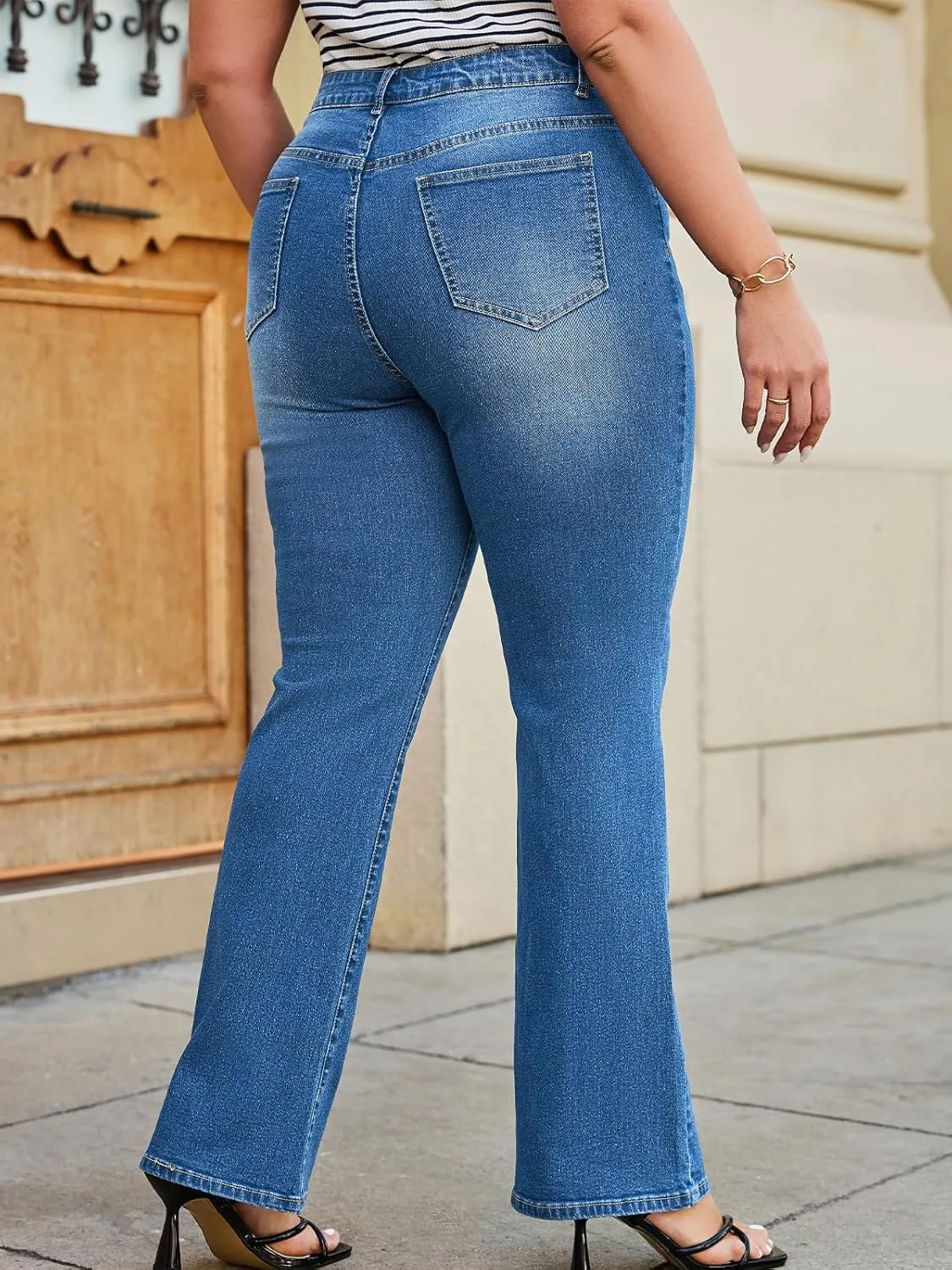 Stretchy Bootcut Jeans for Women Plus Size Womens Jeans High Waisted Boot Cut Jeans for Woman High Rise