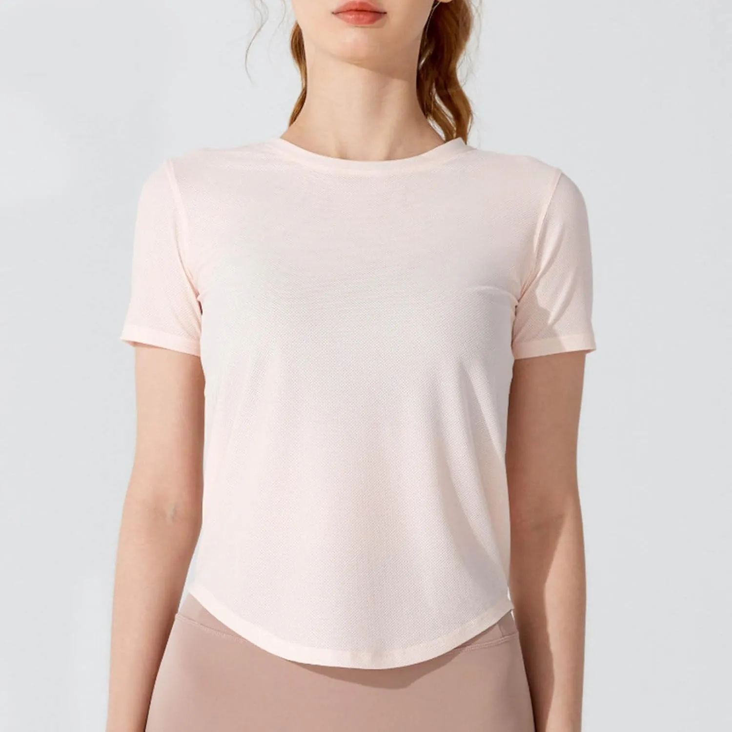 Summer Basic Shirts for Women Short Sleeve Workout Yoga Tops Lightweight Relaxed Fit Basic Tees Casual Athletic Shirt