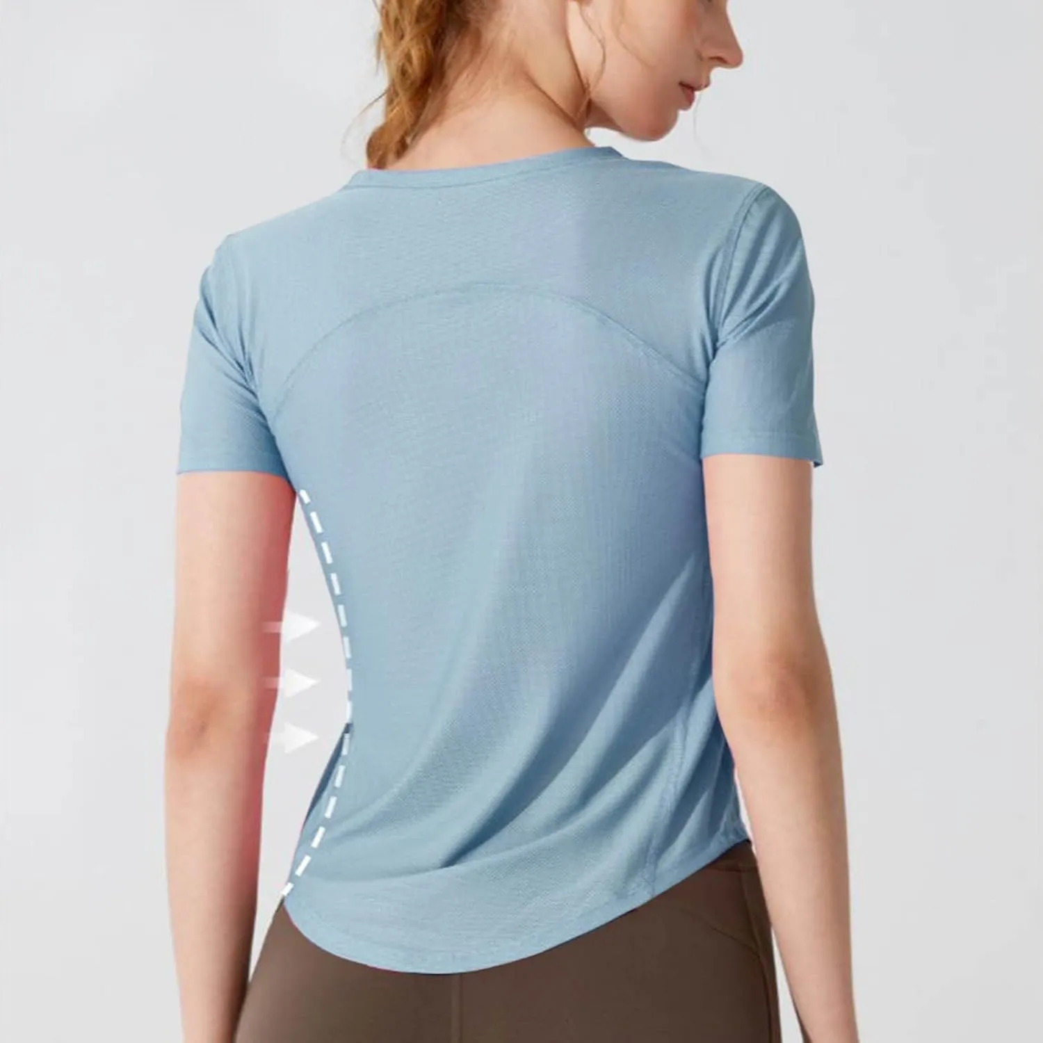 Summer Basic Shirts for Women Short Sleeve Workout Yoga Tops Lightweight Relaxed Fit Basic Tees Casual Athletic Shirt