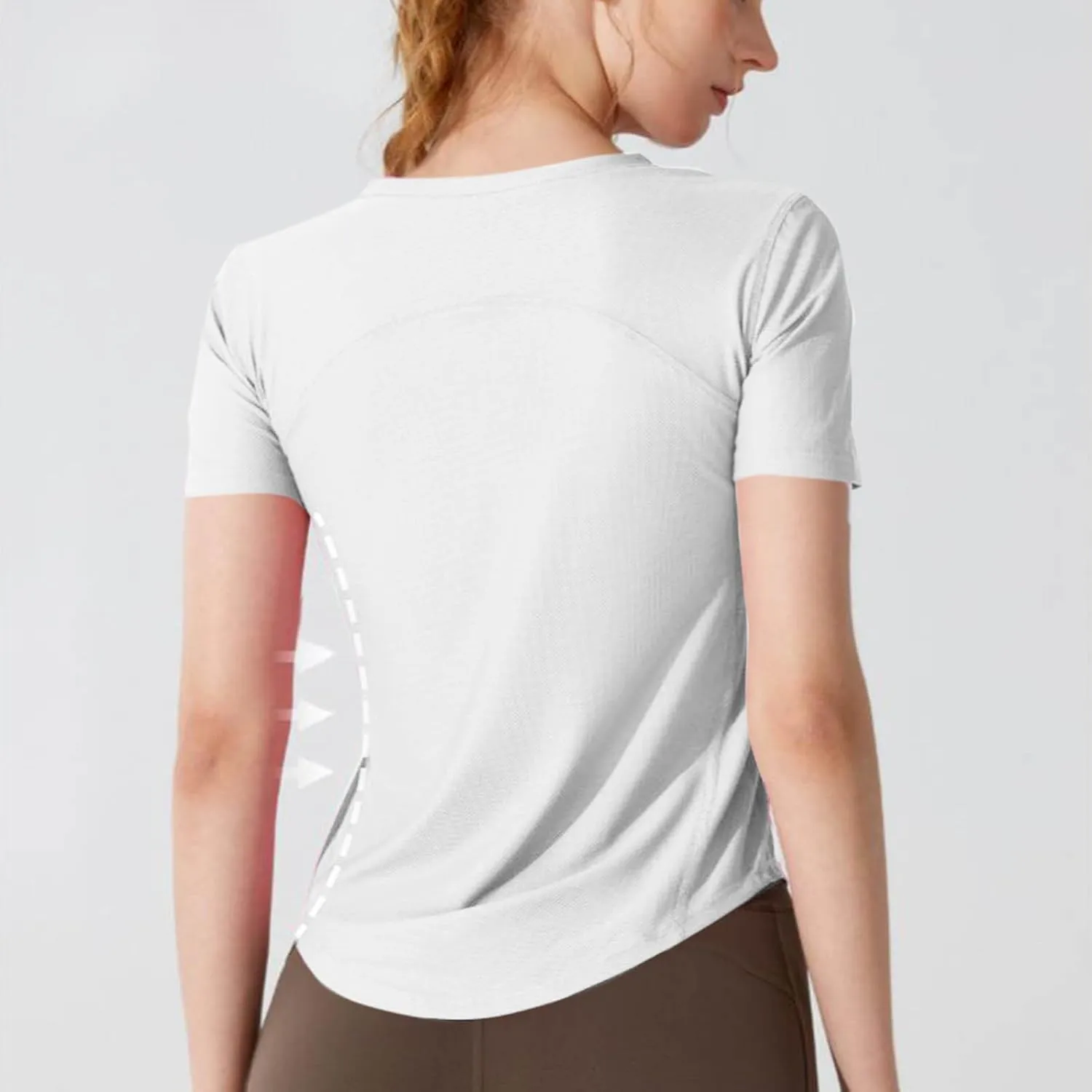Summer Basic Shirts for Women Short Sleeve Workout Yoga Tops Lightweight Relaxed Fit Basic Tees Casual Athletic Shirt