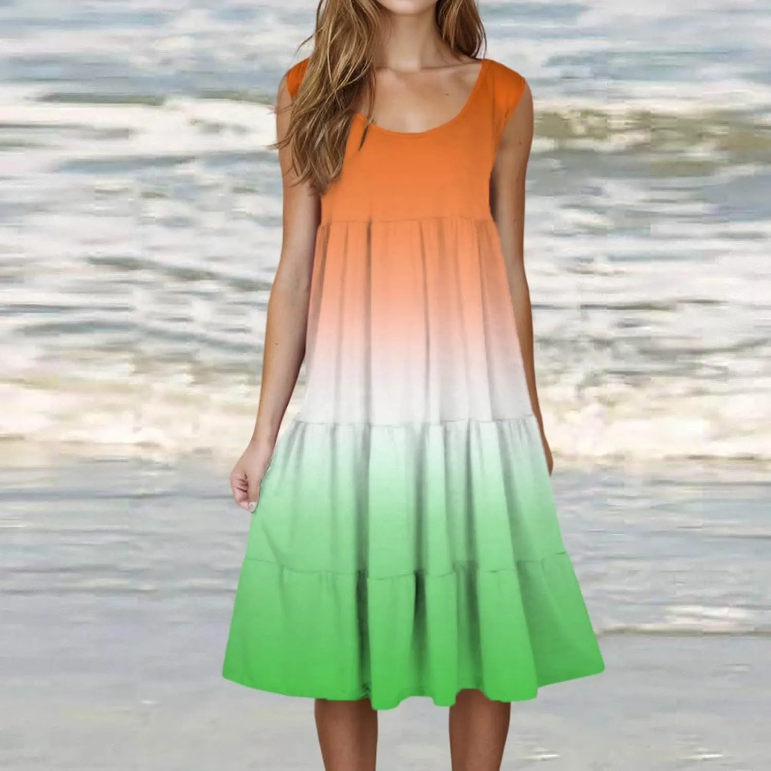 Summer Dresses for Women 2025 Sleeveless Tank Dress Beach Vacation Sundress Gradient Dress Flowy Mini Sundresses
