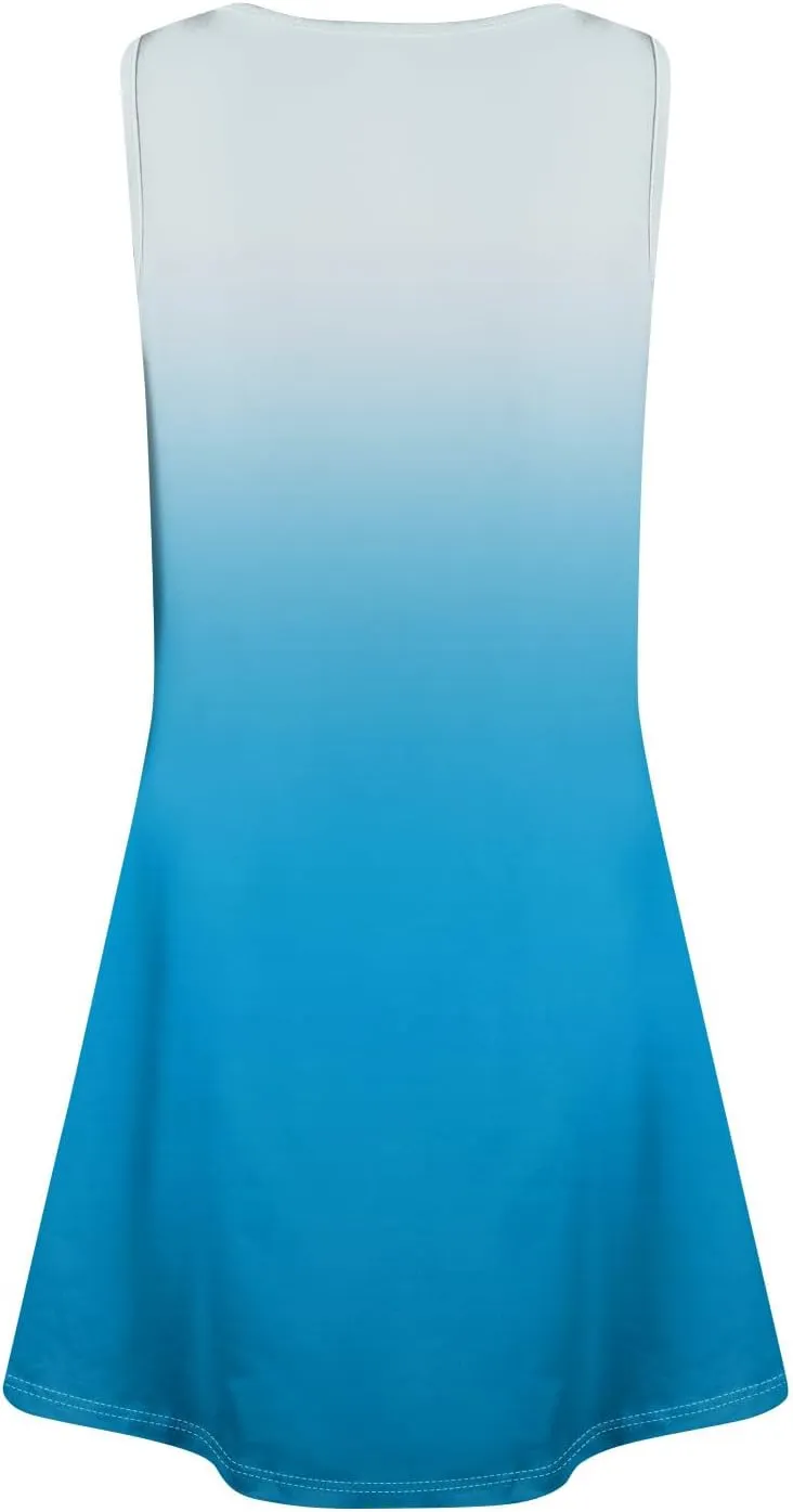Sundress for Curvy Women Tank Dress Spring Casual Dresses Aline Summer Dress Sleeveless Loose Vest Dress with Pocket