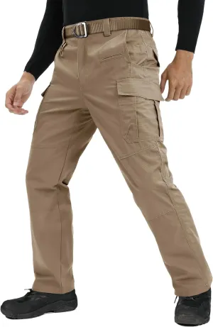 TACVASEN Men's Tactical Military Pants Lightweight Hiking Pants 9 Pockets Water Resistant Cargo Work Pants Construction