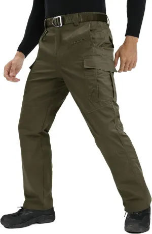 TACVASEN Men's Tactical Military Pants Lightweight Hiking Pants 9 Pockets Water Resistant Cargo Work Pants Construction