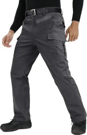 TACVASEN Men's Tactical Military Pants Lightweight Hiking Pants 9 Pockets Water Resistant Cargo Work Pants Construction