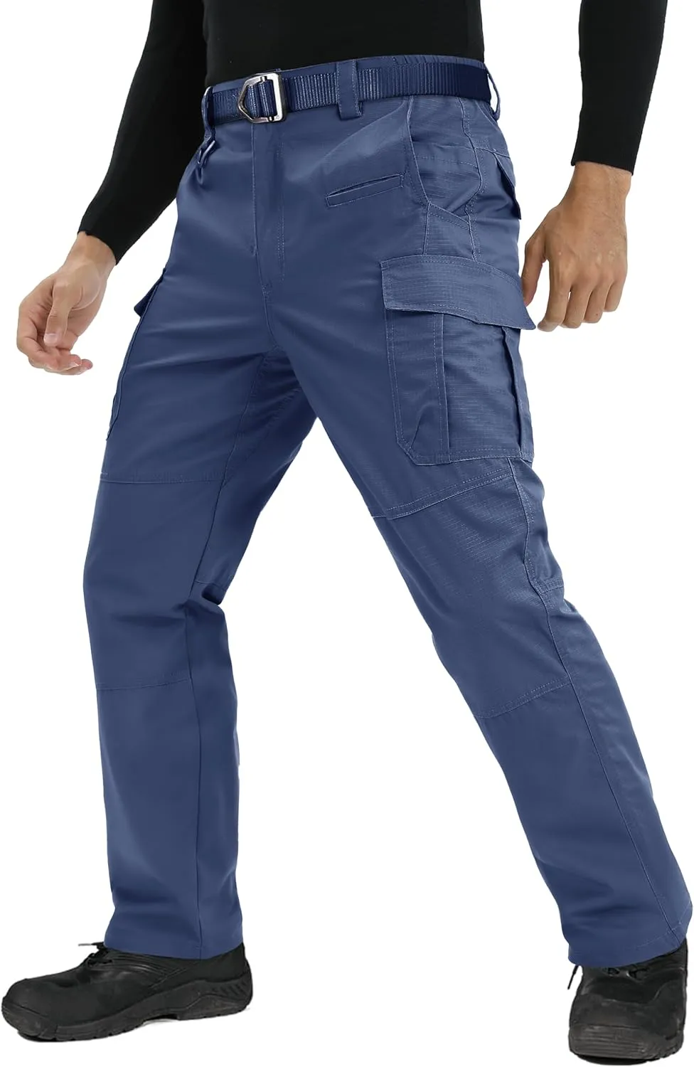 TACVASEN Men's Tactical Military Pants Lightweight Hiking Pants 9 Pockets Water Resistant Cargo Work Pants Construction