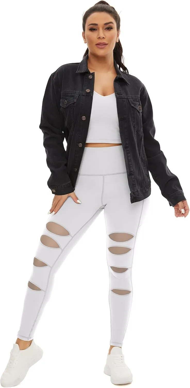 TAIPOVE Buttery Soft Seamless Ripped Yoga Leggings for Women High Waisted with Pockets Tummy Control Butt Lift Stretch