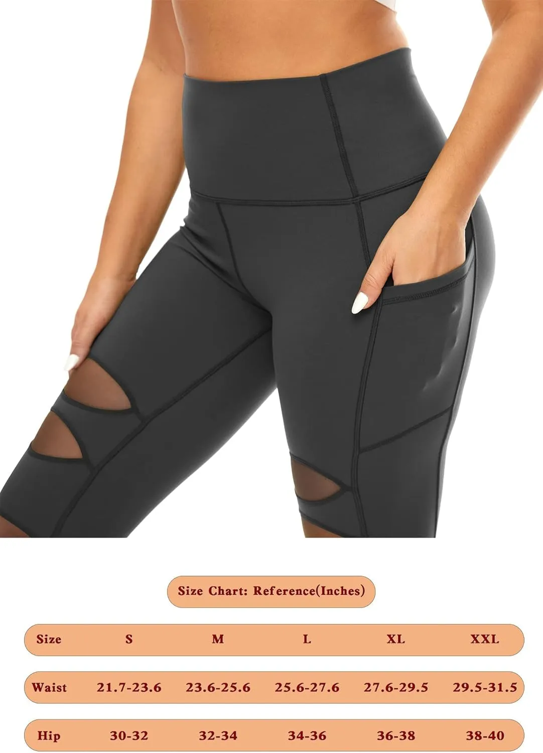 TAIPOVE Buttery Soft Seamless Ripped Yoga Leggings for Women High Waisted with Pockets Tummy Control Butt Lift Stretch