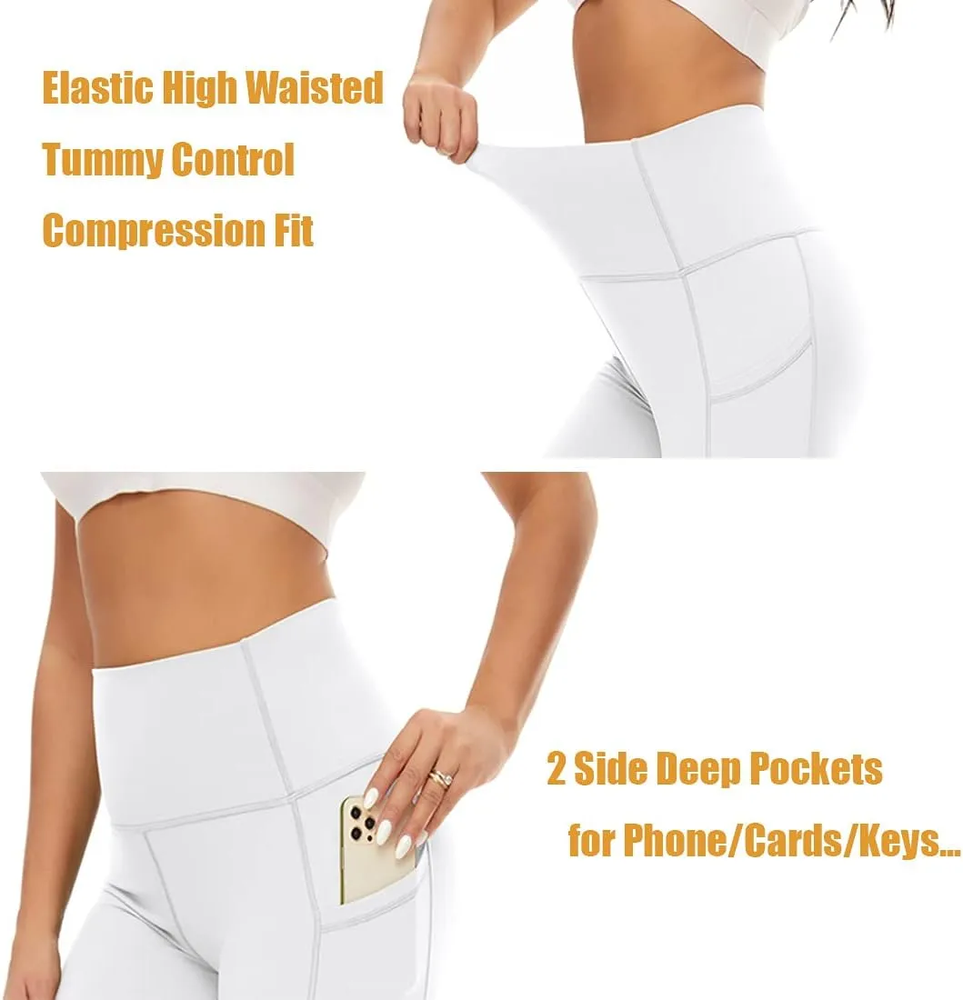 TAIPOVE Buttery Soft Seamless Ripped Yoga Leggings for Women High Waisted with Pockets Tummy Control Butt Lift Stretch